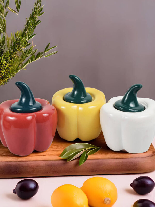 Artistic Ceramic Bell Pepper Containers