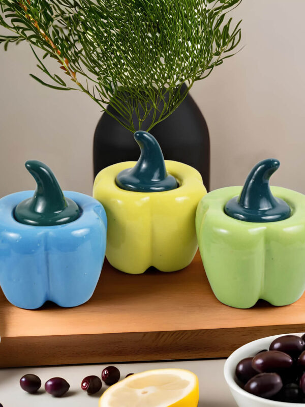 Artistic Ceramic Bell Pepper Containers