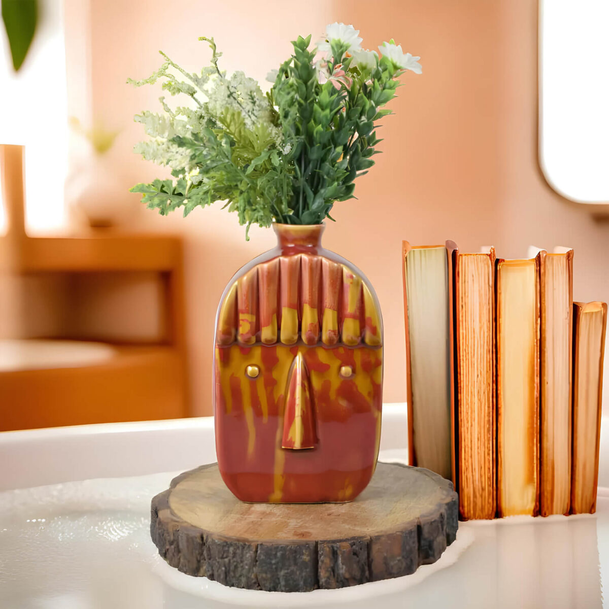 Ceramic Adda's Contemporary Face Vase: A Unique Decor Piece