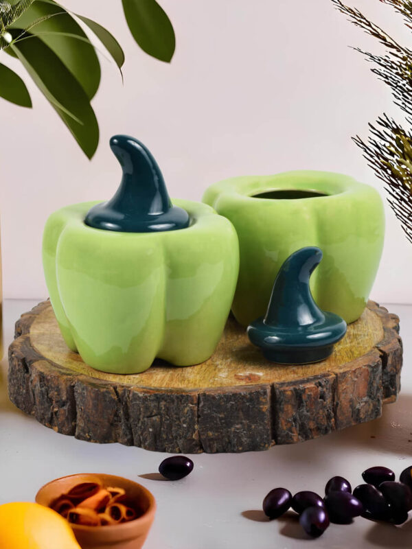 Artistic Ceramic Bell Pepper Containers