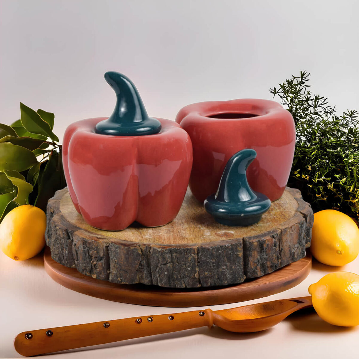 Artistic Ceramic Bell Pepper Containers