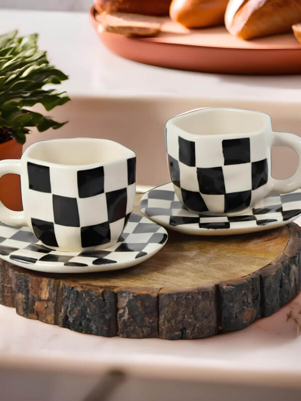 Ceramic Adda's Premium Cup & Saucer - Elegant 250 ml Coffee Cup with Matching Saucer