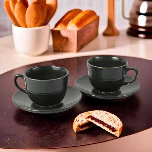 Ceramic Adda's Premium Cup & Saucer - Elegant 250 ml Coffee Cup with Matching Saucer