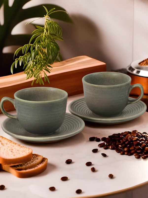 Ceramic Adda's Premium Cup & Saucer - Elegant 250 ml Coffee Cup with Matching Saucer