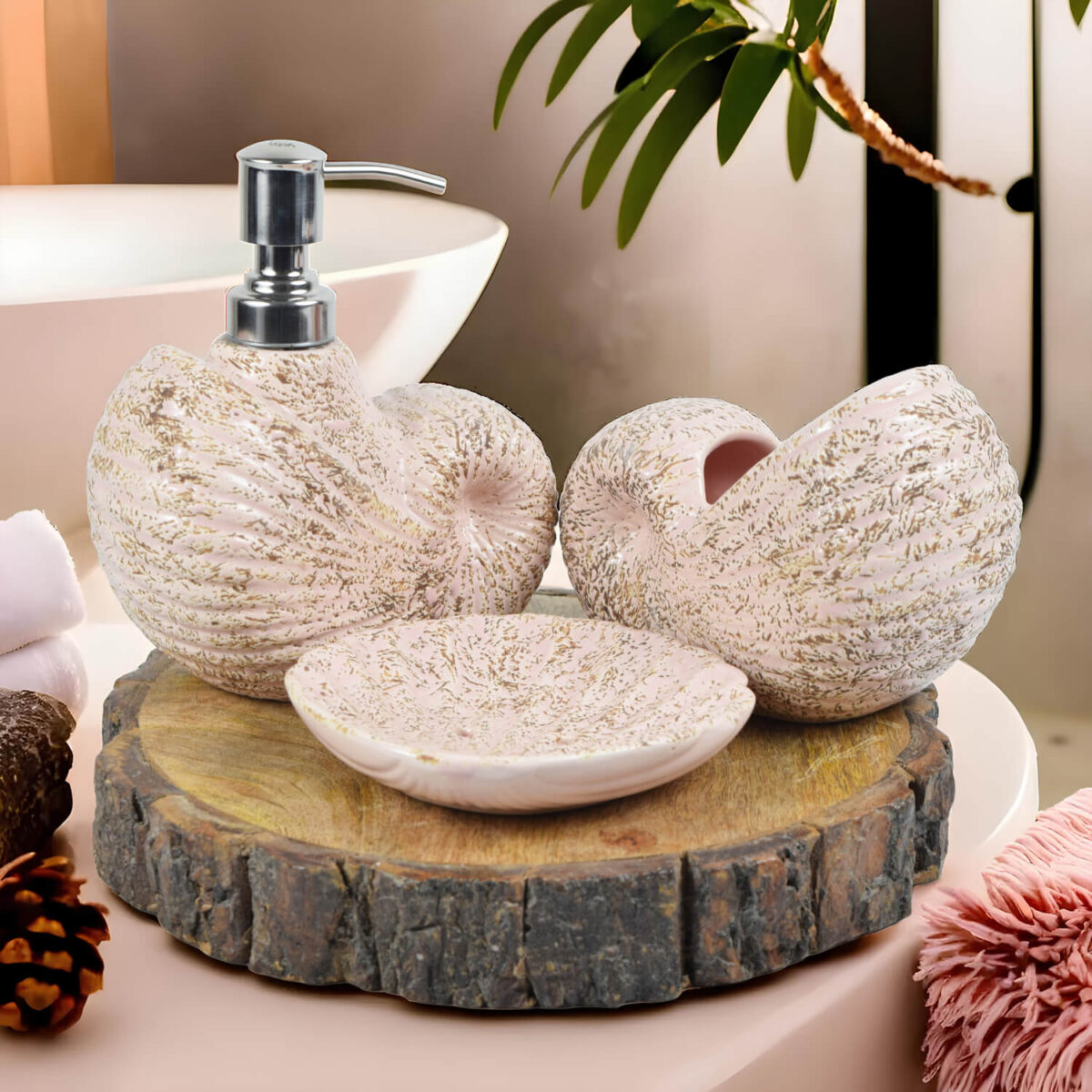 Ceramic Adda's Premium Bathroom Set - Beautiful Ceramic Bath Accessories