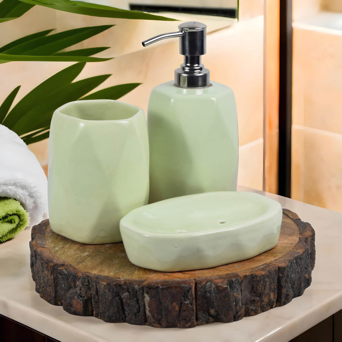 Ceramic Adda's Premium Bathroom Set - Beautiful Ceramic Bath Accessories