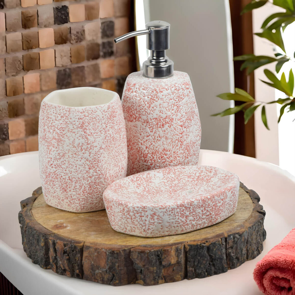 Ceramic Adda's Premium Bathroom Set - Beautiful Ceramic Bath Accessories