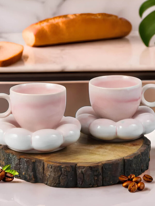 Ceramic Adda's Cloud Cup & Saucer - Premium 300 ml Tea Cup Set for Home and Office