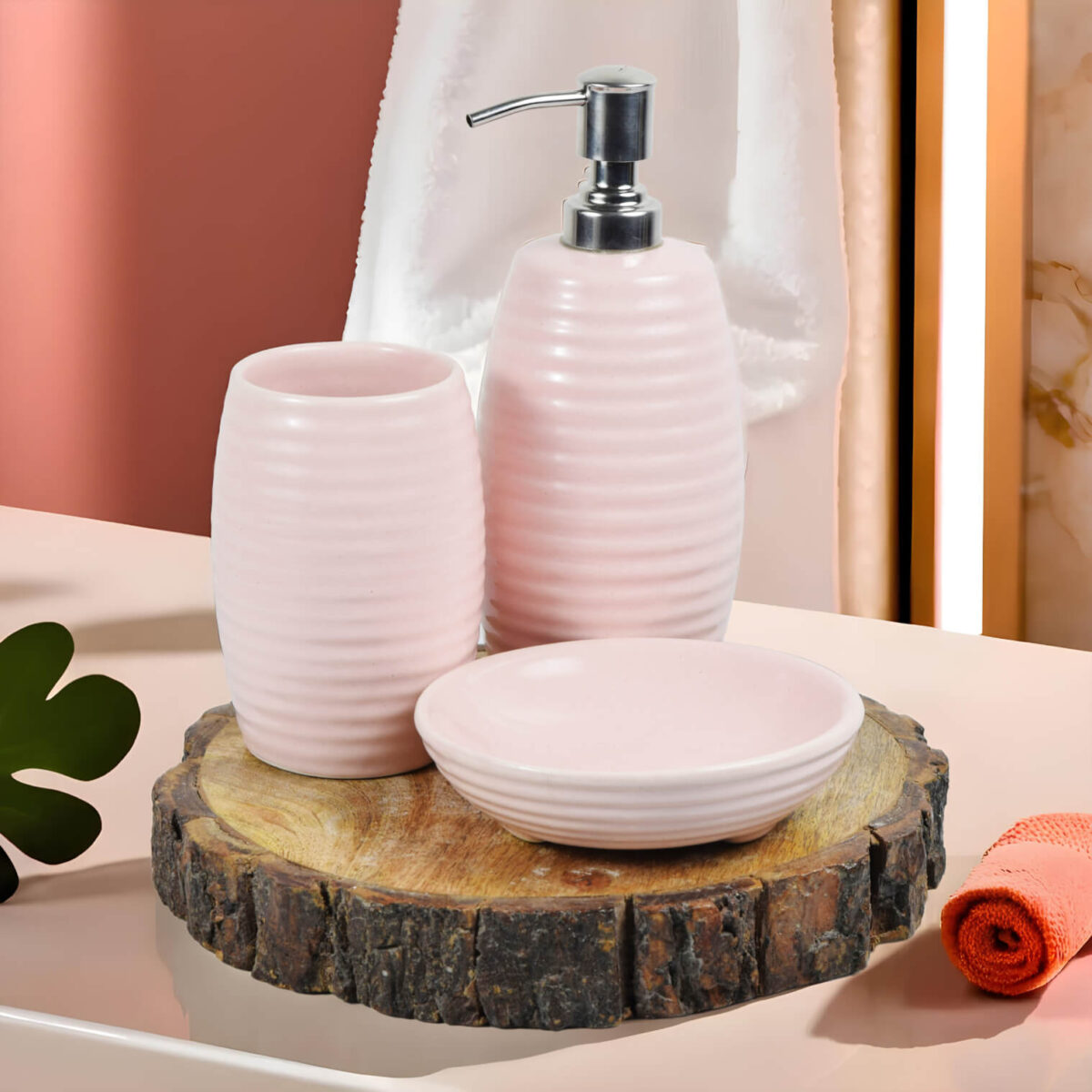 Ceramic Adda's Premium Bathroom Set - Beautiful Ceramic Bath Accessories