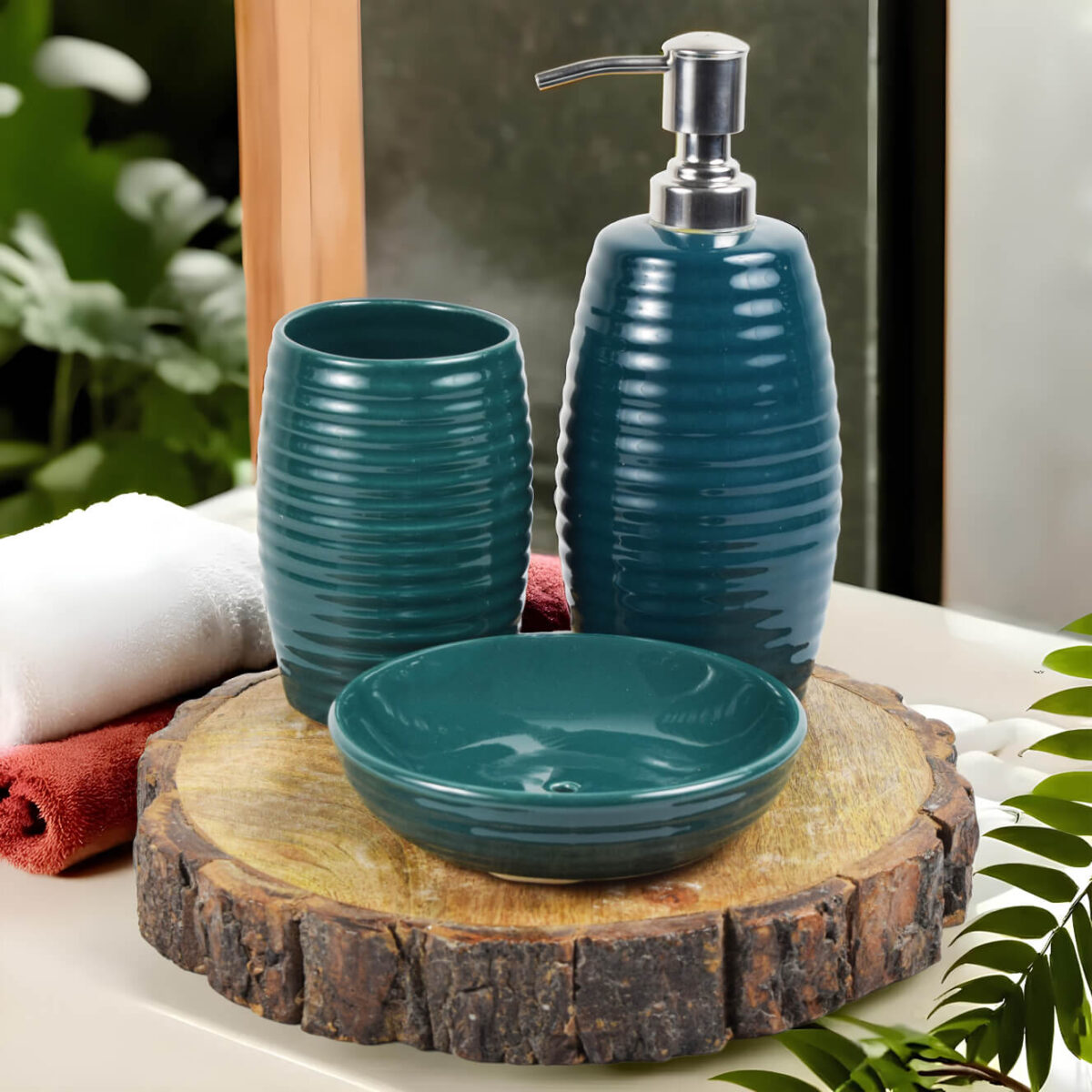 Ceramic Adda's Premium Bathroom Set - Beautiful Ceramic Bath Accessories