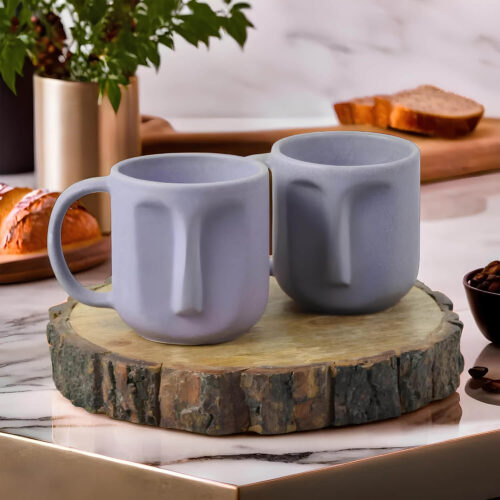 Ceramic Adda's Handcrafted Artistic Face Mugs - Stylish 350 ml Drinkware