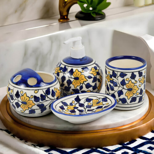 Ceramic Adda's Premium Bathroom Set - Beautiful Ceramic Bath Accessories