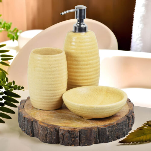 Ceramic Adda's Premium Bathroom Set - Beautiful Ceramic Bath Accessories