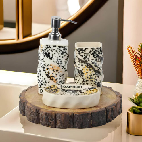 Ceramic Adda's Premium Bathroom Set - Beautiful Ceramic Bath Accessories