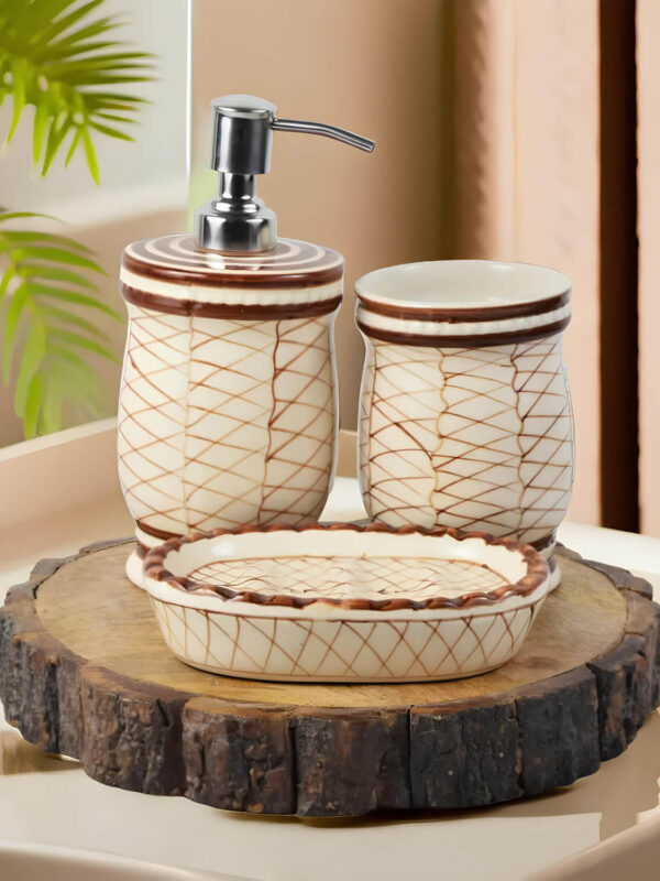 Ceramic Adda's Premium Bathroom Set - Beautiful Ceramic Bath Accessories