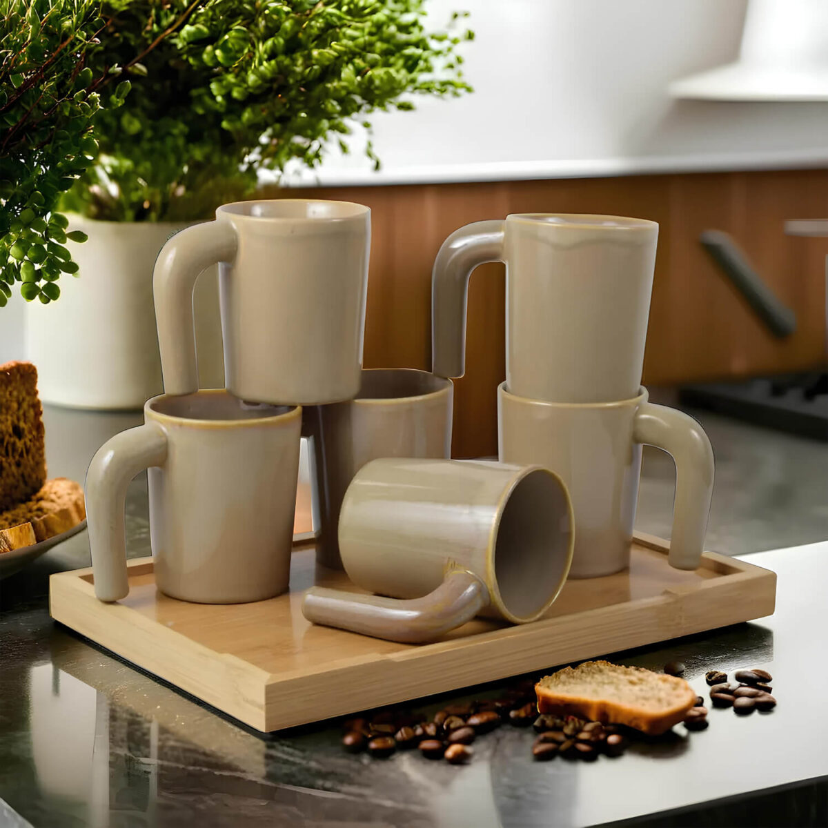 Ceramic Adda's Premium 350 ml Modern Coffee Mugs - Perfect for Tea and Coffee Lovers