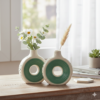 Elegant Ceramic Donut Vase – Polka Dot