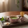 Heart Pink Ceramic Matcha Set – Handcrafted Bowl and Whisk Holder