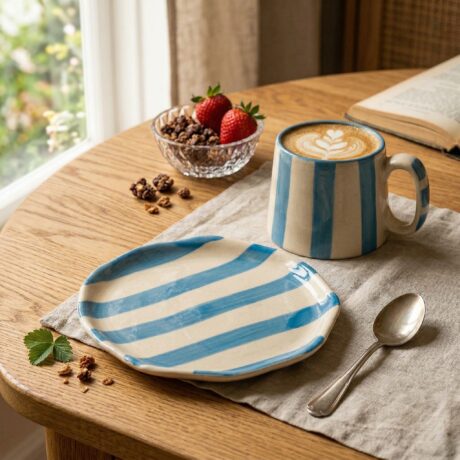 Stripe Mug and Plate